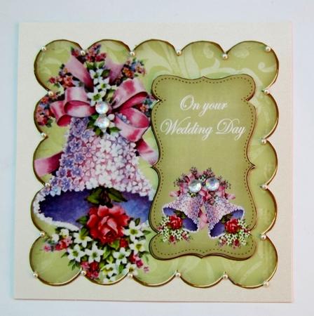 Olive Wedding Bells Wedding Day 8in Scallop Topper by Diane  Vermeer
