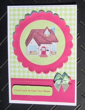 Country Cottage New Home Card Front with Decoupage by Diane  Vermeer