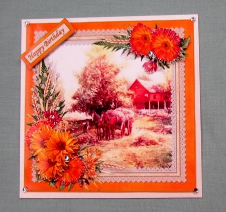 8x8 Gathering in the Hay Scene by Diane  Vermeer