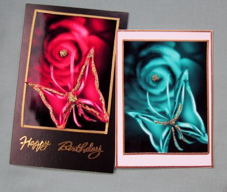 Electric Butterfly Topper Coral & Aqua by Diane  Vermeer