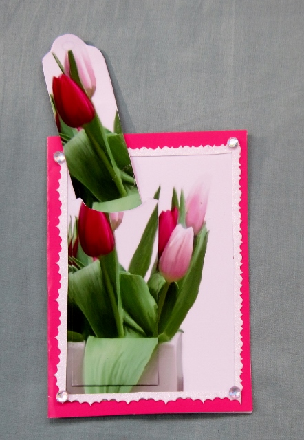 Oil Painted Tulip Bookmark Greeting Card by Diane  Vermeer
