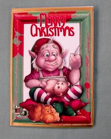 In the Workshop, Elf Sewing Teddies for Xmas by Diane  Vermeer