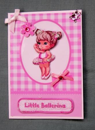 Cute Ballerina Card Front with Decoupage by Diane  Vermeer