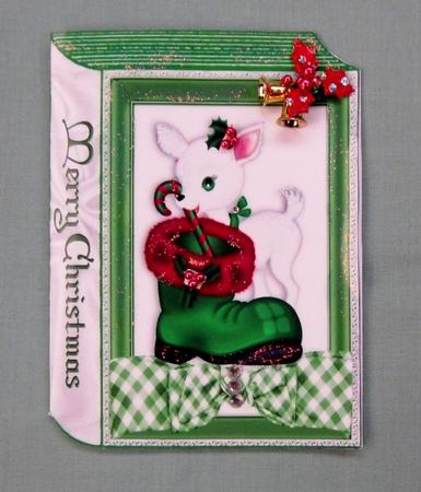 Little White Deer with Candycane & Boot Folded Book by Diane  Vermeer