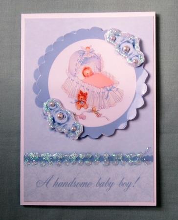 A Handsome Baby Boy Card Front with Decoupage by Diane  Vermeer