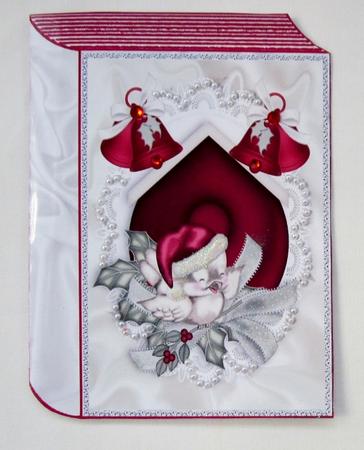 Christmas Robin on Holly with Bells Folded Book by Diane  Vermeer