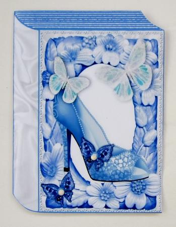 Denim Blue with Pretty Shoe! in Flower Frame Folded Book by Diane  Vermeer