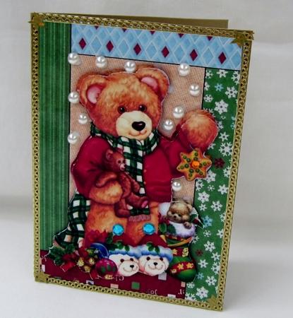 Teddy Bear with Lots of Toys, in Tapestry Frame by Diane  Vermeer