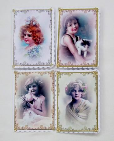 4 Vintage Girl Toppers by Diane  Vermeer
