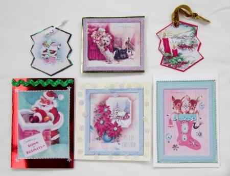Santa, Deer, Poinsettias, Various Size Toppers by Diane  Vermeer