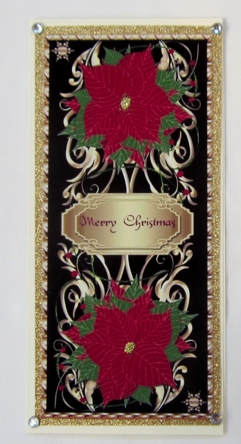 Large Tall Christmas Topper with Poinsettias by Diane  Vermeer