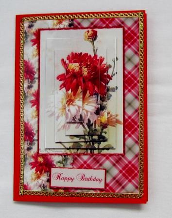 Beautiful Vintage Painted Flowers A5 Quick Card by Diane  Vermeer