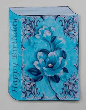 Beautiful Aqua Flower Bunch Book Card by Diane  Vermeer