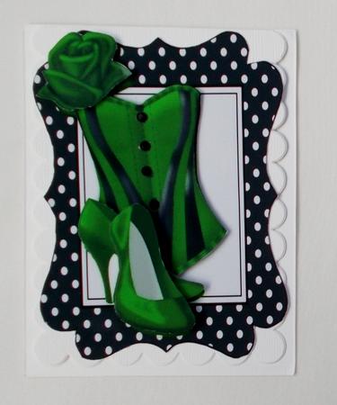 Green Basque with Shoes in Polkadot Frame by Diane  Vermeer