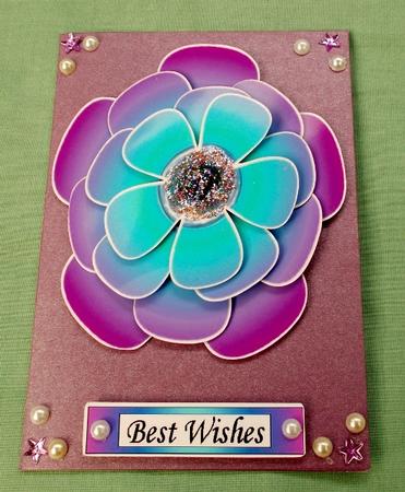 Flower Shaped Stacker - Pink & Blue by Diane  Vermeer