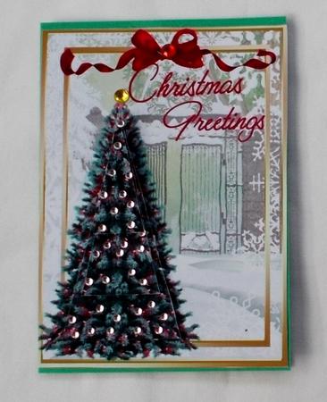Lovely Red Christmas Tree at the Gate , Pyramarge by Diane  Vermeer