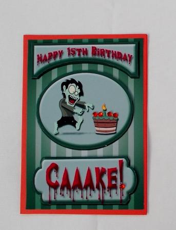 Teenage Zombie 15th Birthday Topper by Diane  Vermeer