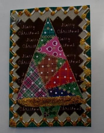 Stitched Christmas Tree Folded Card 4 by Diane  Vermeer