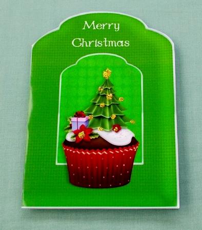 Christmas Tree Cupcake Scalloped Top Quick Card by Diane  Vermeer