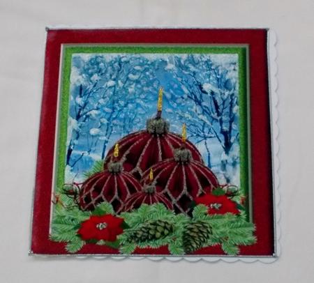 Christmas Candles 8x8 by Diane  Vermeer