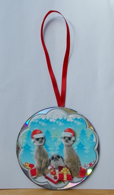 Cd Christmas Decorations - Meerkats by Diane  Vermeer