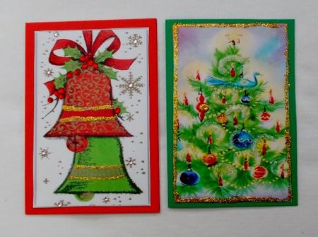 Vintage Bells and Christmas Tree Cards by Diane  Vermeer