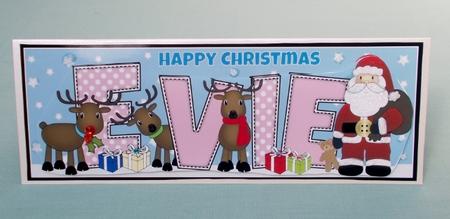 Santa and His Reindeers Evie Large Dl by Diane  Vermeer