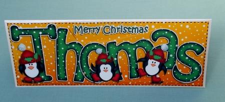 Xmas Thomas Penguins Large Dl & 3D Decoupage by Diane  Vermeer