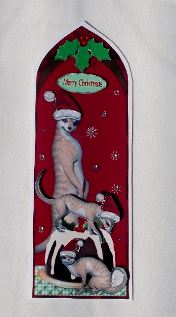 Fancy Arch Meercat Christmas Pudding Dl by Diane  Vermeer