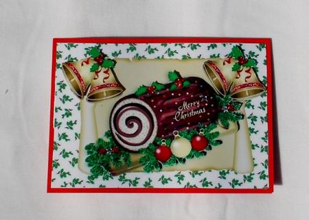Lovely Chocolate Log on a Scroll with Bells by Diane  Vermeer