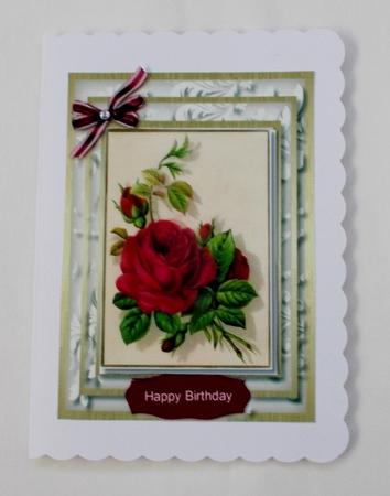 Beautiful Red Roses on a Cream Overlay  by Diane  Vermeer