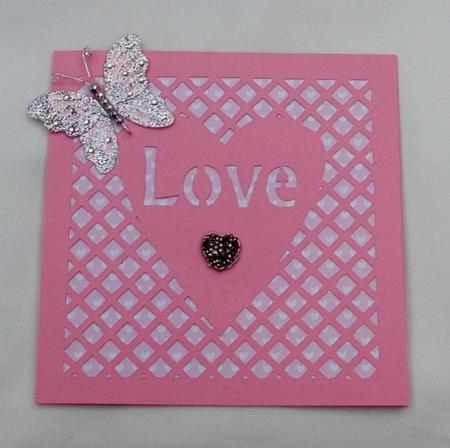 Love Card In Lattice Frame by Diane  Vermeer