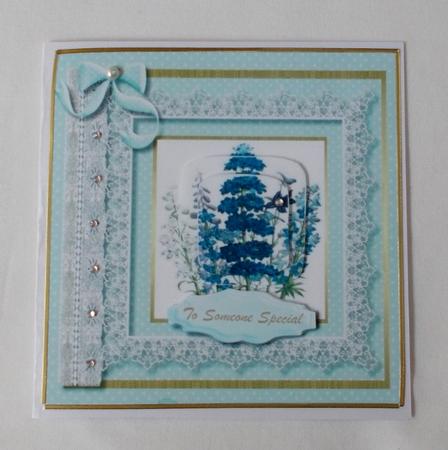 Beautiful Soft Blue Delphinium Flowers , Pyramid by Diane  Vermeer