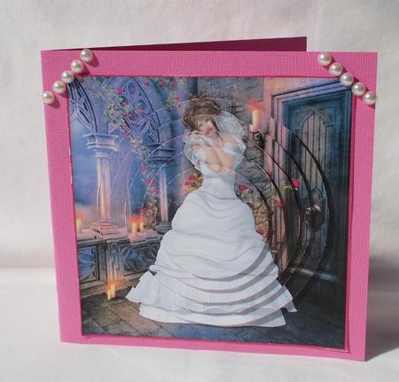 Beautiful Blushing Bride Circle Pyramid Decoupage by Diane  Vermeer