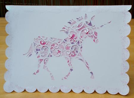 Filigree Unicorn Card Template by Diane  Vermeer