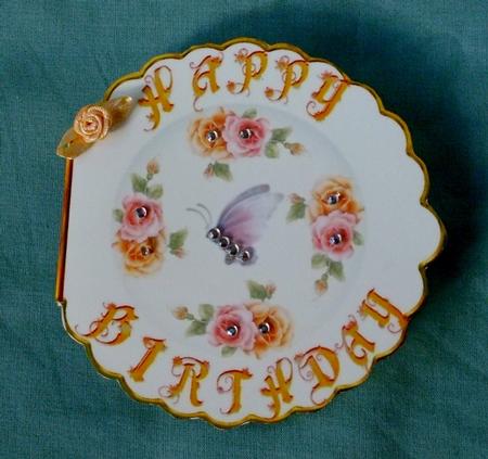 Roses Birthday Plate by Diane  Vermeer