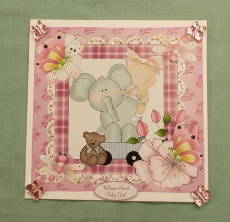 Elephant Baby Girl Quick Topper by Diane  Vermeer