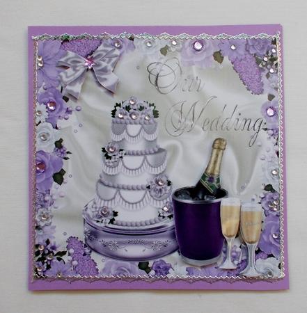 Our Wedding with Lilac Wedding Cake and Champagne 8x8 by Diane  Vermeer