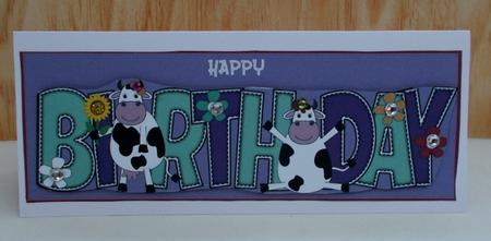 Mad Cows Birthday Large Dl by Diane  Vermeer