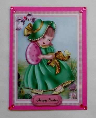 Lovely Bonnet Girl and Little Chick by Diane  Vermeer