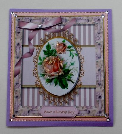 Lovely Vintage Roses in a Ribbon Frame  by Diane  Vermeer