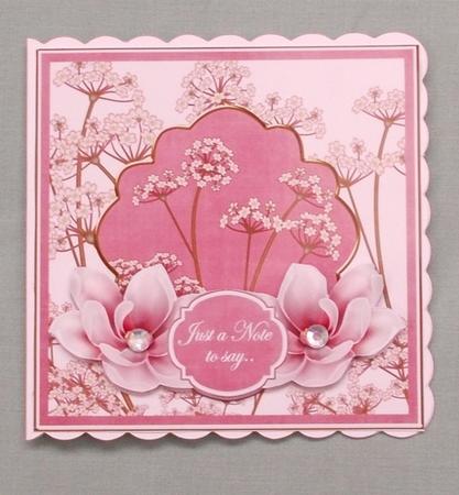 Pink Magnolia Just a Note 7in Time Flower Deco Topper by Diane  Vermeer