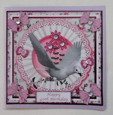 Pretty Floral Birthday Decoupage Card Front1 by Diane  Vermeer