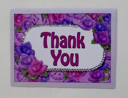 5x7 Thank You Time for Roses 3D Decoupage by Diane  Vermeer