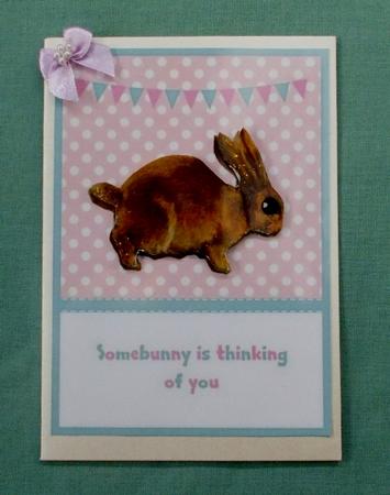 Somebunny is Thinking of You Topper & Decoupage by Diane  Vermeer