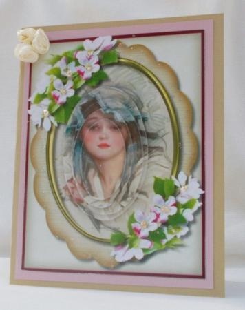 Beautiful Vintage Girl and Apple Blossom  by Diane  Vermeer