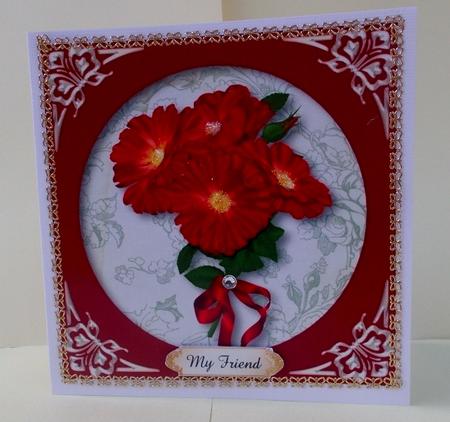 Scarlet Wild Roses Quick Topper by Diane  Vermeer