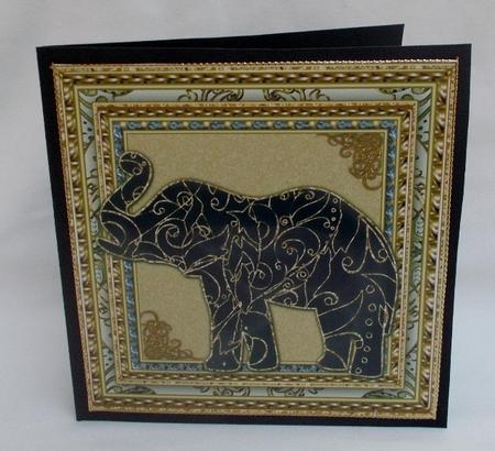 Patterned Elephant Large Square Topper 5 by Diane  Vermeer