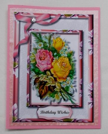 A5 Lovely Roses in a Flower Frame  by Diane  Vermeer