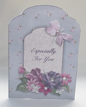 Purple Posies Scalloped Top Quick Card by Diane  Vermeer